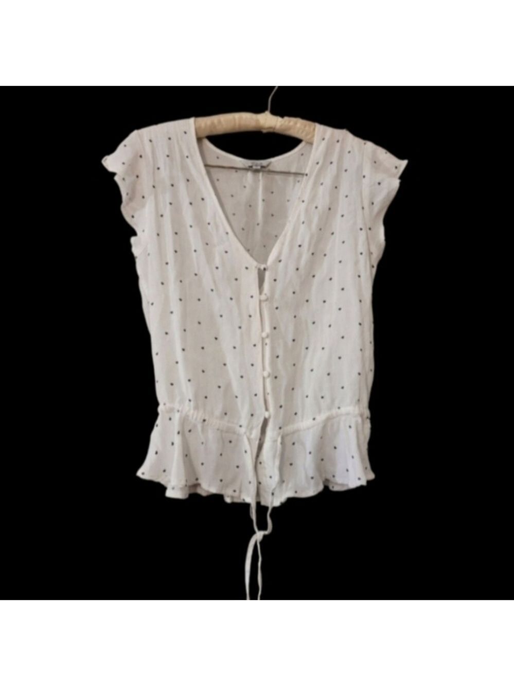 Rails White Blouse With Hearts Fairy XS Feminine